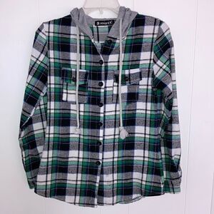 Allegra K Shirt Flannel Shirt Woman’s Size XS